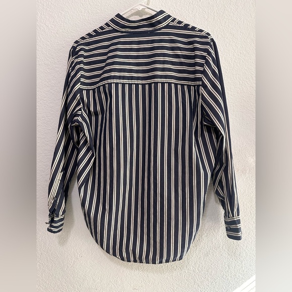 J.CREW Navy Blue Striped 100% Cotton Button-Up Shirt Size 8‎ - Picture 5 of 10